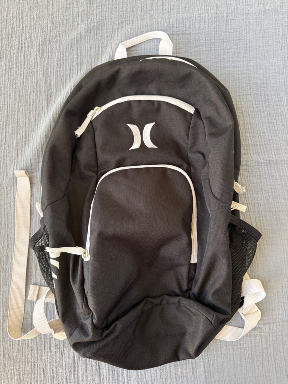 Hurley Black and White Logo Backpack